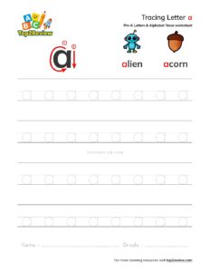 Letter a Small Tracing Worksheet for Preschool